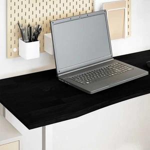 Scrivania Rovere Massello Marrone Scuro 140x50x2,5 cm Rettangolare Superficie Legno Non Trattato - Foto 1 di 5