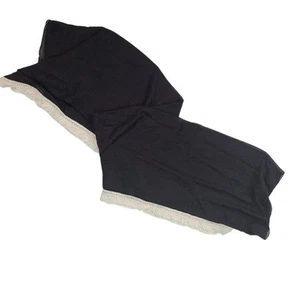 Nwt sunlily Bali wrap in black with beige ruffle tassel hem - Picture 1 of 4