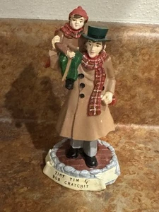 Novelino A Christmas Carol 1993 Bob Cratchit und Tiny Tim 5,5" Figur - Bild 1 von 5