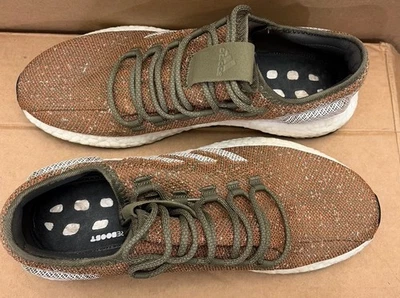 Adidas Pureboost Naranja Quemado y Verde Ejército Talla 12 Foto 1 de 4