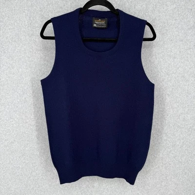 Colete Suéter Puritan VTG Aquaknit Lã Malha Tamanho M Azul Marinho Clássico Preparação Excelente Estado Usado - Imagem 1 de 4