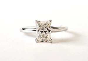 1.00 Carat RADIANT CUT Genuine Lab Grown Diamond Ring in 925 Silver CERTIFIED - Picture 1 of 8