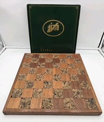 ITALFAMA Chess Set Wooden 16" Board With Metal Pieces ITALY  3" King - Image 1 of 4