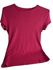 Tommy Hilfiger Women’s Pink Classic Cotton Logo Tee Shirt Large Y2K Vtg