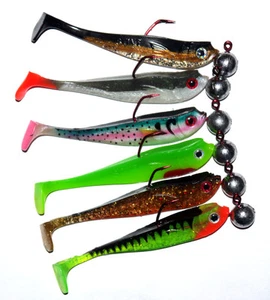 6 X MB Fishing Stint-Shad 9 CM Inclus Vmc- Jig Gummifisch Softbait Sandre Perche - Photo 1/1