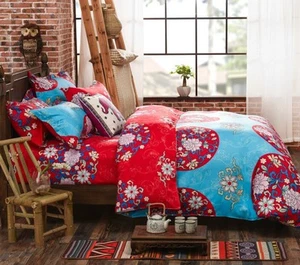 Conjunto de funda de cama oriental con flores edredón edredón edredón Doona individual Queen King - Imagen 1 de 6