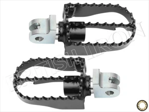 Burly Brand Triumph Driver Black/Chrome MX-Style Footpegs (2) PN MBI-162-1929 - Picture 1 of 5