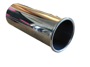 2" Outrolled Weld-On Round Exhaust Stainless Steel Tailpipe - Picture 1 of 1