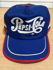 Vintage Pepsi Cola 3 Stripe Snapback Trucker Hat Made in USA RARE 70s - Picture 1 of 9