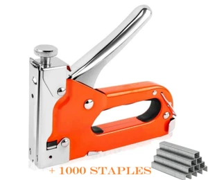 3 In 1 Powerful Heavy Duty Tacker Staple Gun Wood Craft Upholstery Stapler +1000 - Picture 1 of 13