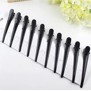 10 X Black Plastic Single Prong DIY Hairstyle Alligator Hair Clip 3.1" Long  WE - Picture 1 of 3