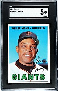 1967 Topps WILLIE MAYS San Francisco Giants #200 SGC 5 EX Condition