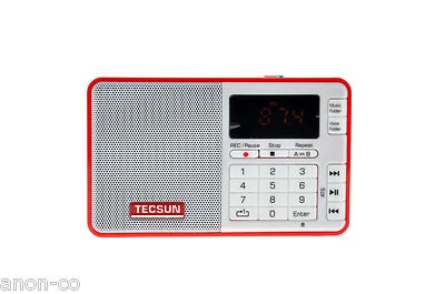 Tecsun Q3 (RED) FM Radio with MP3 player and Recorder (battery included) - Image 1 of 4