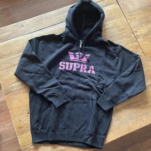 Vintage New From 2008 Supra "Desert" Zip Up Logo Hoodie Men's Black Medium - Picture 1 of 3