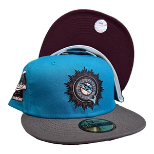 New Era Florida Marlins 59FIFTY Fitted Hat 1997 WS 25 Year Side Patch Size 7 3/8 - Picture 1 of 11