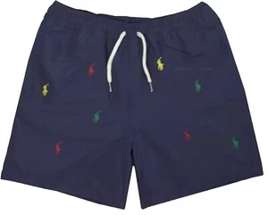 Polo Ralph Lauren Boys Swim Trunk Kids 4, 8 (Small) Navy Allover Pony - Picture 1 of 3
