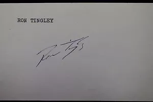 Ron Tingley Padres Angels Indians Tigers Autographed 3x5 Index Card JSA 17D - Picture 1 of 4