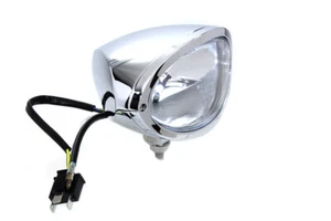 HARLEY Chrome Oval Style Headlamp fits 0- Custom, - Picture 1 of 4