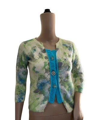 Suéter Cárdigan Floral Verde Angora Free People TALLA S VISTO EN LULU GILMORE NIÑAS Foto 1 de 4