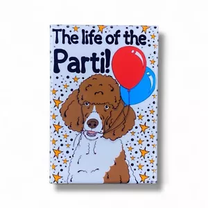 Brown Parti Poodle Life of the Parti Magnet Art Decor Gift Handmade 2x3" - Picture 1 of 18