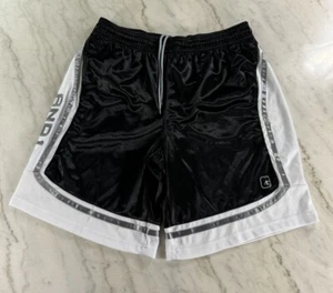 Silky Dazzle Black Basketball AND1 AND 1 Shorts Size XL Vintage Y2K - Picture 1 of 4