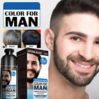Men 2 in 1 Beard Mustache Natural Hair Color Shampoo Permanent Black Beard Dye
