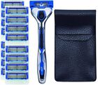 KAI Axia Value Pack Slim Male Razor Close Shave Body + 17 Replacement Blades + S