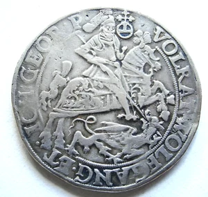 Mansfeld Artern 1625 Sliver 1 Taler SpruchTaler Rider St George Dragon German - Picture 1 of 8