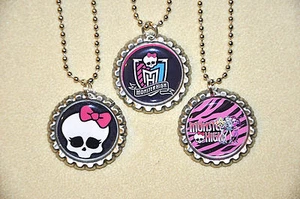SET OF 3- "MONSTER HIGH" Flat Bottlecaps Necklaces!! - Picture 1 of 2
