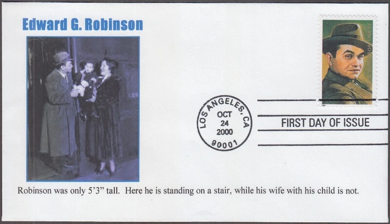 USA # 3446.4 FDC EDWARD G ROBINSON, HOLLYWOOD ACTOR, BORN EMANUEL GOLDENBERG - Image 1 of 1