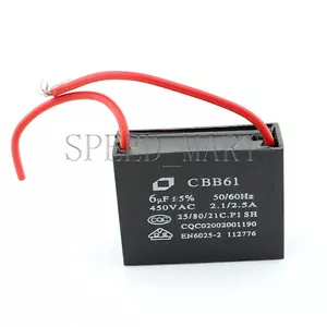 CBB61 AC450V 6uF Aire Acondicionado Ventilador eléctrico Ejecutar Iniciar condensador 2 cables - Imagen 1 de 2