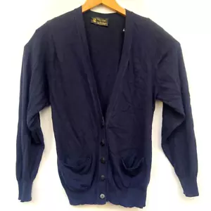 Vintage Mac Millan Strickjacke Knopf Navy 100% Pure Cashmere 38" Made In Scotland - Bild 1 von 17