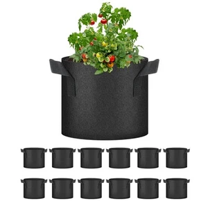 12-Pack 3 Gallon Nonwoven Grow Bags, Aeration Fabric Pots with Handles, Suita... - Picture 1 of 7