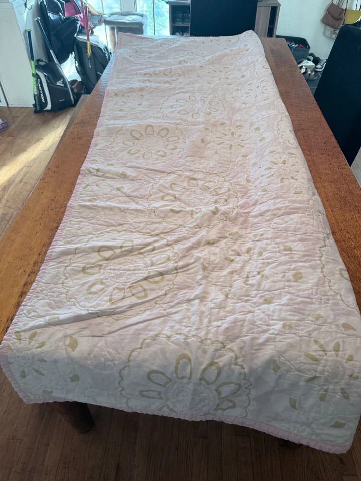 Manta Pottery Barn Kids FLORAl Edredón Completo/Queen Rosa Gris Ropa de Cama #2 Foto 1 de 4