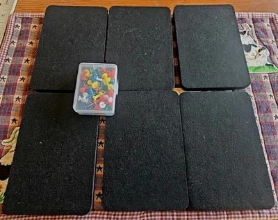 6 Pack 4x6" Black Felt Selfstick Rectangle Corkboards - Image 1 of 4