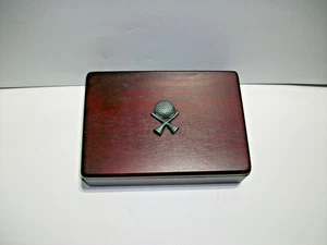 GOLF WOODEN PLAYIN CARD BOX WITH TWO DECK OF OLD No.7 NEW 2013 PLAYING CARDS - Picture 1 of 9