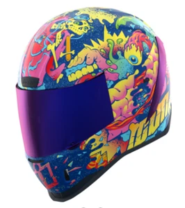 Icon Airform Scatterbrain Mips Glow in the Dark Helmet Purple Shield All Sizes - Picture 1 of 12