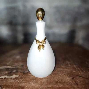 MATSON hand painted vintage white and gold elegant perfume bottle - Picture 1 of 7