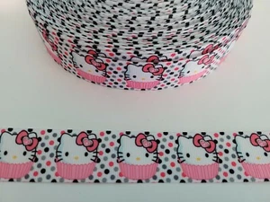 5 Yards 1" hello kitty Grosgrain Ribbon Hair Bow Supply. - Picture 1 of 1