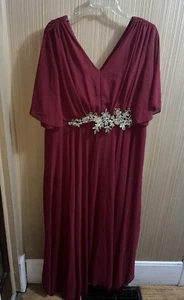 Vestido formal para mujer talla grande granate sin marca talla 3X - Imagen 1 de 4