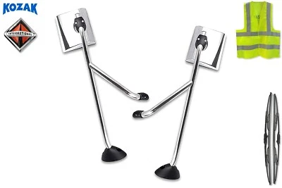 Par de espejos retrovisores de capó cromados izquierda y derecha 2002-2017 International Harvester ProStar Foto 1 de 4