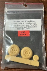 JU-88A4/C6 JU-188 FLATTENED BULGED RESIN WHEELS  1/48 True Details 48029 - Picture 1 of 1