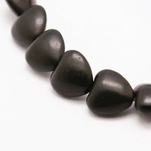 Black Imitation Turquoise Heart Shape Beads Sold Per Strand 12mm 35 Beads - Picture 1 of 2