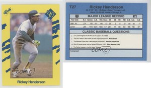 1990 Classic Update Yellow Travel Edition Rickey Henderson #T27 HOF