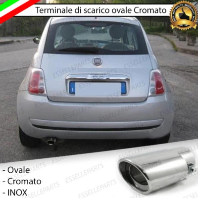 TERMINALE DI SCARICO PER MARMITTA FINALINO CROMATO INOX FIAT 500 CINQUECENTO - Immagine 1 di 4