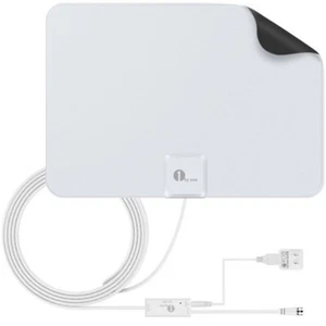 1 by One Paper Thin Indoor HDTV Antenna 25 Miles Range with 10ft Coaxial Cable - Picture 1 of 3