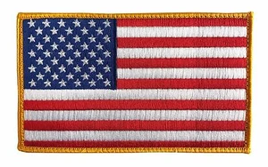 Large 5" X 3" US American Flag Patch (Standard) Hook and Look Backing - ODA, SF - Picture 1 of 4