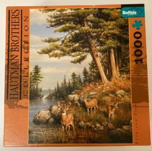 Ciervos y Pinos 1000 PC. Hautman Bros. Puzzle Buffalo Games con póster completo - Imagen 1 de 6