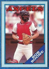 1988 O-Pee-Chee Box Bottom BOB BOONE Blank Back (ex-mt) California Angels