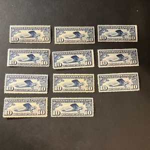 1927 US Stamps Scott #C10, Lindbergh Tribute Issue, mint, MH OG Lot of 11 (B) - Picture 1 of 2